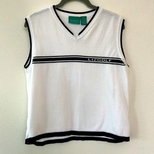 VINTAGE Y2K Liz Claiborne lizgolf white v neck cropped sweater vest medium M